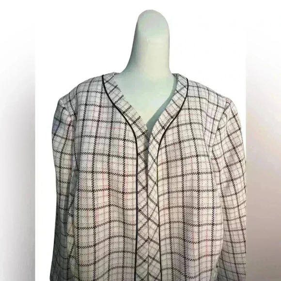 NWT Kasper Women’s Plaid Pink and Black Blazer Size 22 - Picture 2 of 10